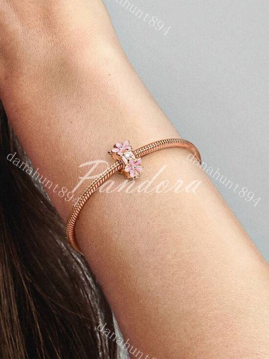 Pandora Pink Daisy Spacer Clip Charm, Rose Gold-Plated  Pandora Pink Daisy Spacer Clip Charm